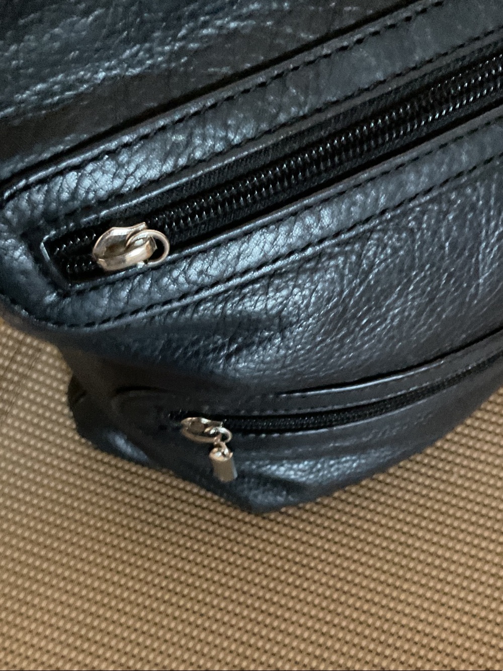margot Black Pebbled Leather Crossbody with Front Zip Pocket - Picture 3 of 11
